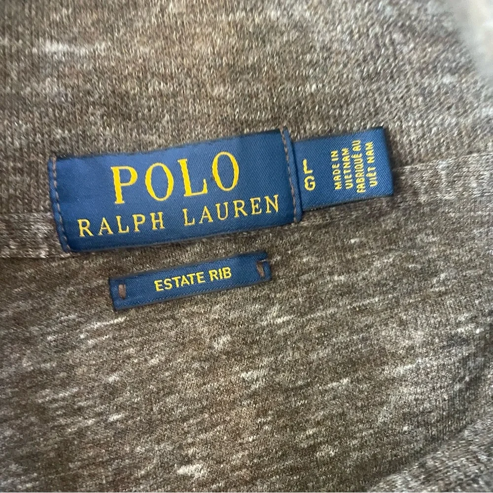 Ralph Lauren Polo Half Zip Light Brown Tan Mens Sweater Lg